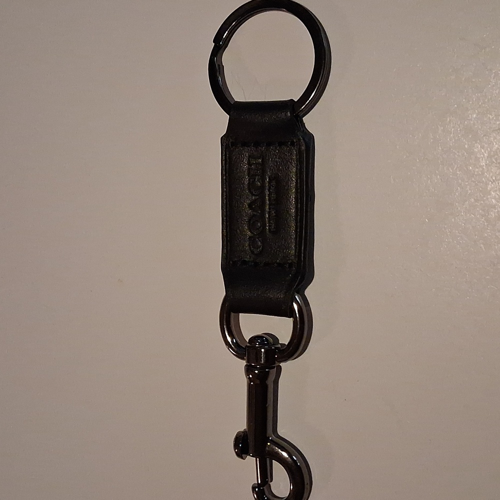 Coach Black Leather Key Chain New With Out Tags